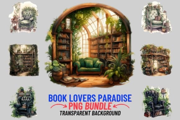Download Book Lovers Library Sublimation Clipart - Library Collection
