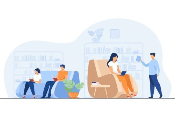 Download Students Studying and Reading in Library - Library Collection