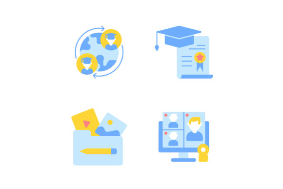 Download Elearning with Online Courses Icon Set - Course Collection