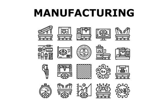 Download Manufacturing Industry Factory Icons Set - Manufacturing Collection