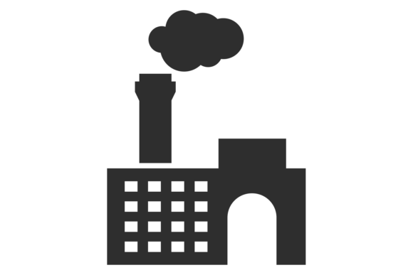 Download Manufacturing Black Icon. Industrial Cit - Premium Resources
