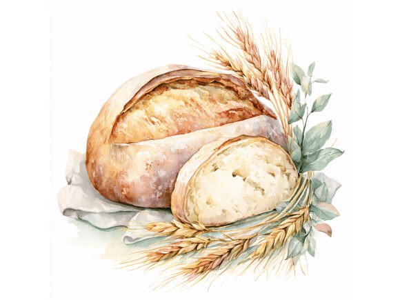 Download 14 JPG Bread Wheat Watercolor Set - Premium Resources