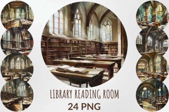 Download Library Reading Room Sublimation Bundle - Library Collection